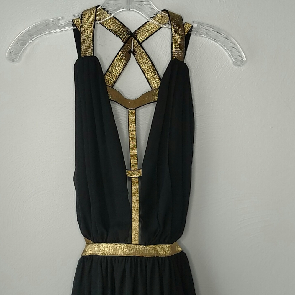 Lulu's black and gold maxi dress - Picture 6 of 7